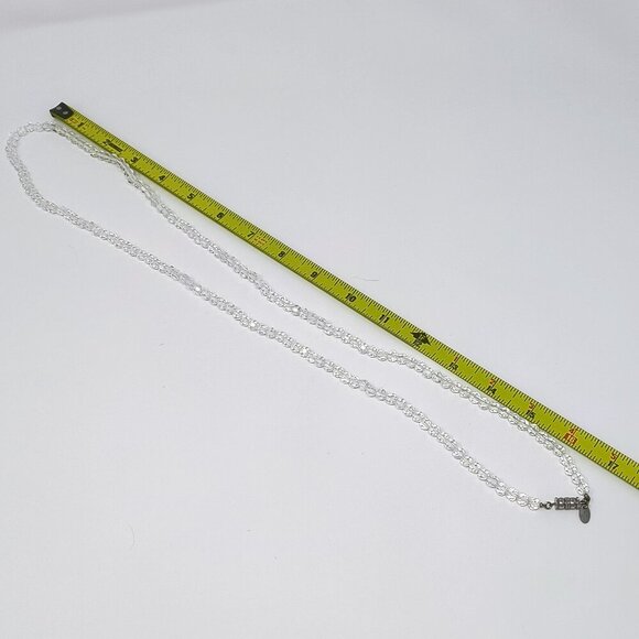 Les Bernard Inc Clear Faceted Crystal Glass Beaded Necklace - Picture 6 of 7
